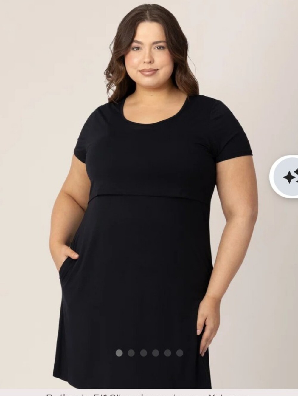 Kindred Bravely Bamboo Black Short-Sleeve Midi Nursing Dress